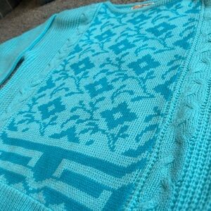 VINTAGE Bristol Court ladies sweater size small turquoise 80’s